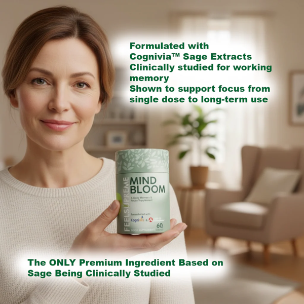 Feel Supreme Mind Bloom | Daily Memory & Focus Supplement For Females 60 caps