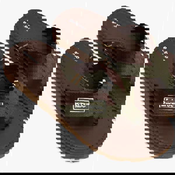 Barbour Barbour HARKER Mens Toe-Post Sandals Choc/Olive