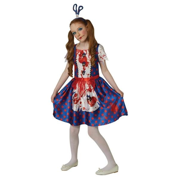 Bristol Novelty Girls Rag Doll Costume - Navy Blue/White - 