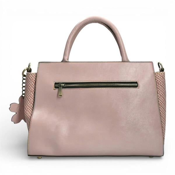 Laura Vita Ayna-02 Womens Rose Pink Floral Print Adjustable Straps Shoulder Tote Handbag