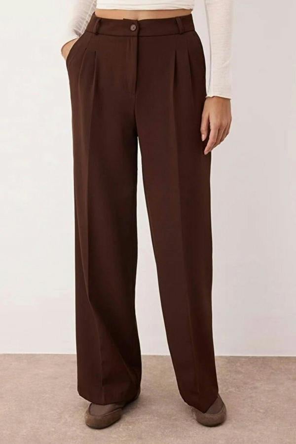 WOVCOR Pleated Wide Leg Woven Trousers