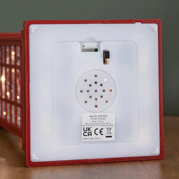 Samuel Alexander 25cm Battery Operated Light up Christmas Phone Box Water Spinner with Snowman Scene & LEDs