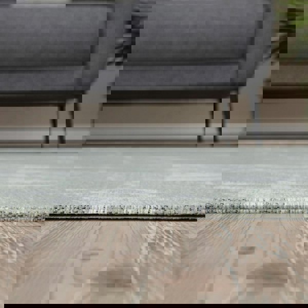 Machine Washable Flatweave Rug Abstract Green