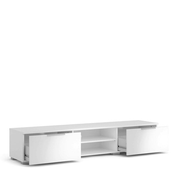 Wyld Haus Amberfield High Gloss White TV Unit 2 Drawers 2 Shelf