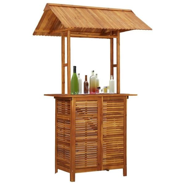Berkfield Outdoor Bar Table with Rooftop 113x106x217 cm Solid Acacia Wood