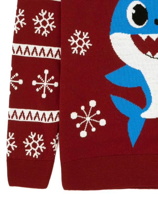 Baby Shark Mens Red Daddy Shark Christmas Jumper