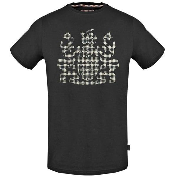 Aquascutum Check Aldis Crest T-Shirt - Black