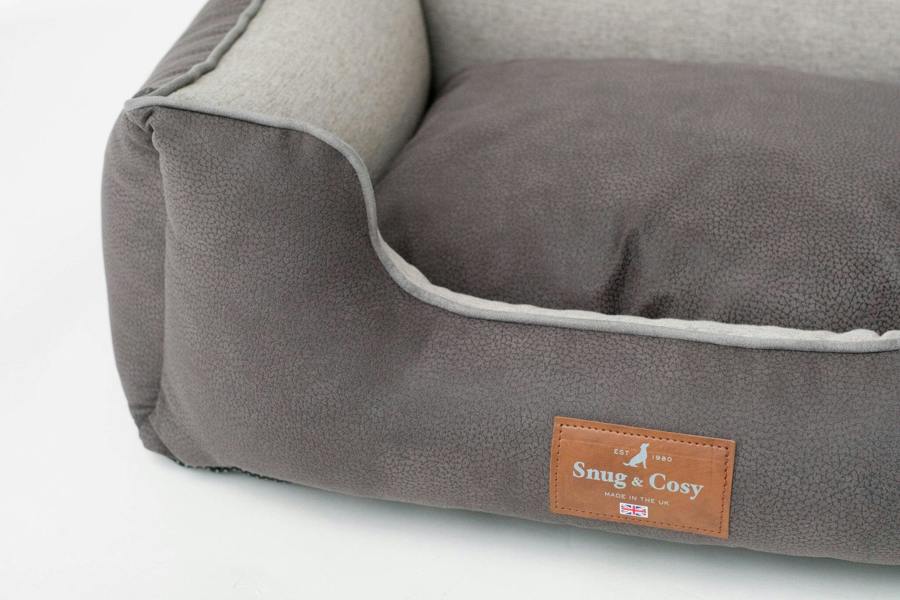 ELEGANCE Faux Leather High Sided Orthopaedic Dog Pet Bed - Dog Bed for dogs Snug and Cosy Pets