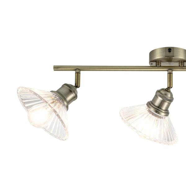 COSYLYTE Milan Bathroom Bar Ribbed Glass Spotlight