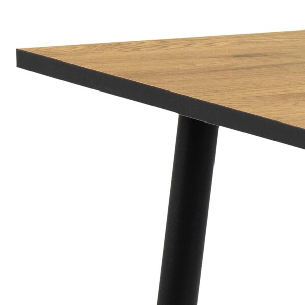 Wyld Haus Venice 4 Seater Square Wild Oak Effect Dining Table with Black Steel Legs