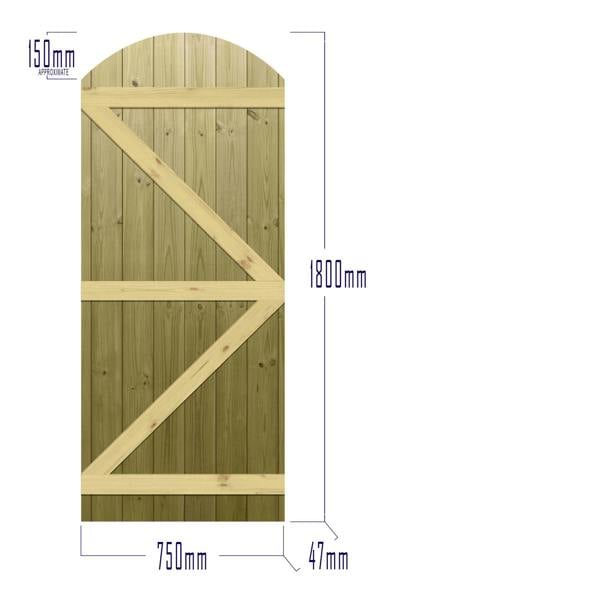 [rackhams variation] gate tongue & groove semi braced arch top [h.1800 x w.options] 8