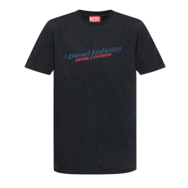 Diesel Unisex Adult Industry Denim Division Logo T-Shirt - Navy Blue - 