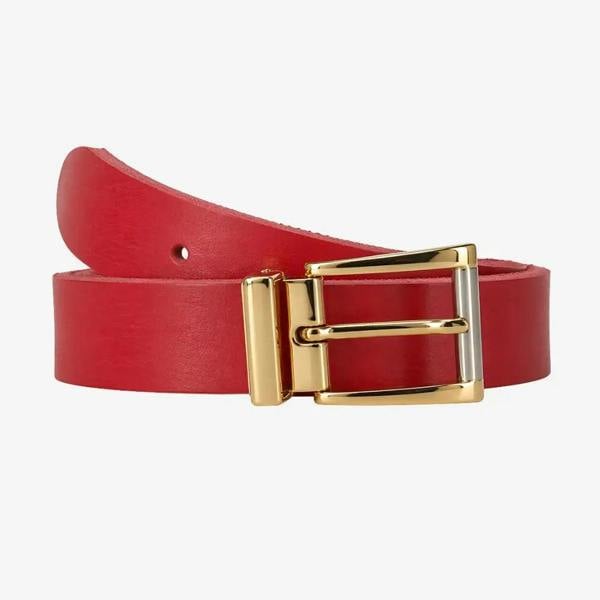 PRIMEHIDE Women’s Full-Grain Leather Belt – 30mm Brass Buckle - Made in Britain