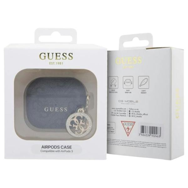 Guess PC/PU 4G Script Charm Case for Airpods 3 Black - GUA3P4E4CDK