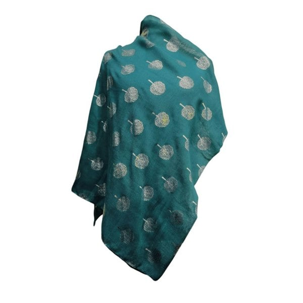 Love EMVY Lightweight Tree of Life Scarf – Metallic Silver Pattern