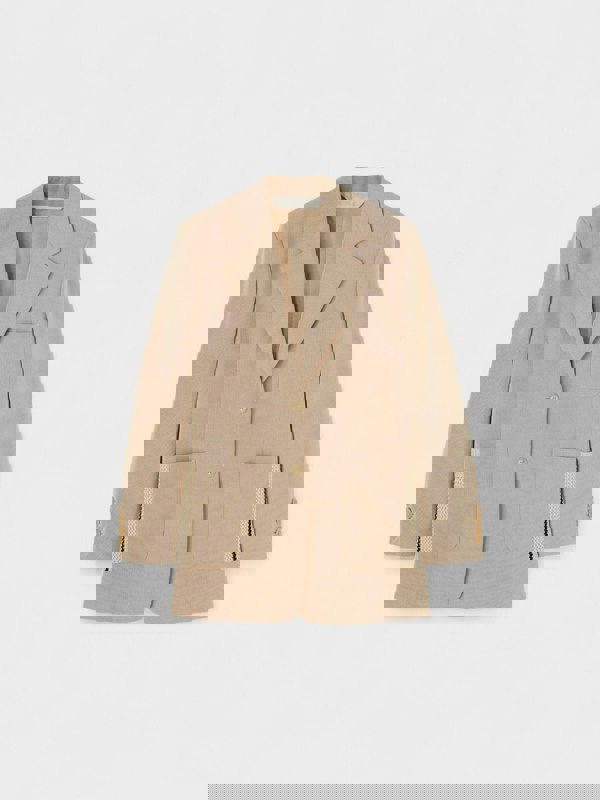 Palm Angels Knit Tape Blazer Beige - Supplied FashionPalm Angels