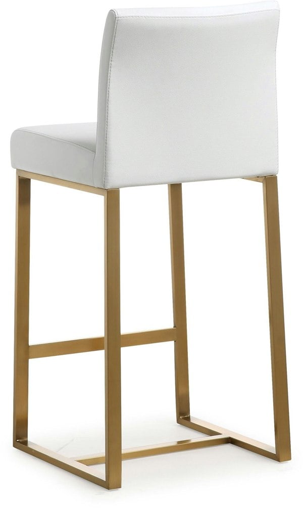 Furniture Edit Denmark White Gold Steel Counter Stool Set of 2