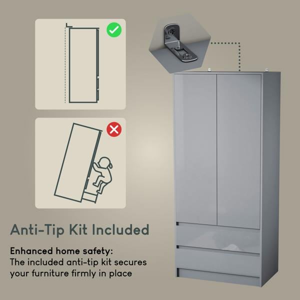 Vida Designs Glinton 2 Door 2 Drawer Wardrobe