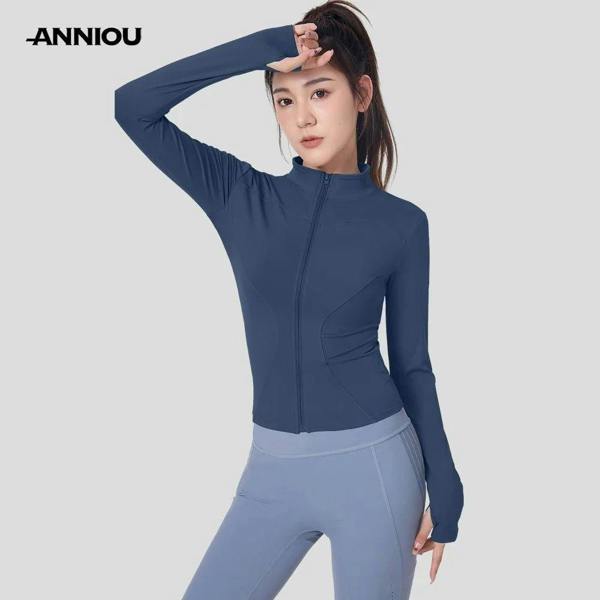 Anniou Slim Fit UPF 50+ Sports Jacket - navy
