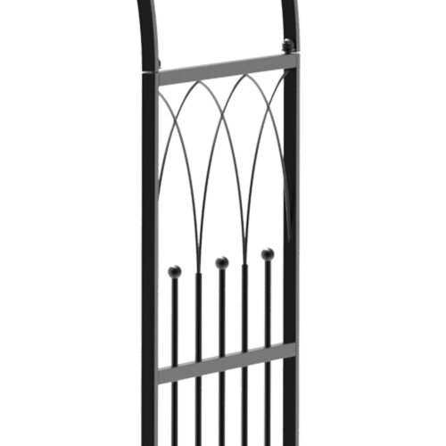 Wyld Haus Katoba Metal Black 2 Seater Garden Arch Bench With Trellis For Climbing Plants
