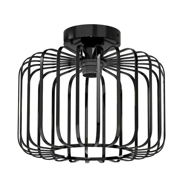 Emitto Ceiling Light Industrial Chandelier Metal Pendant Lamp Bedroom E27 Black
