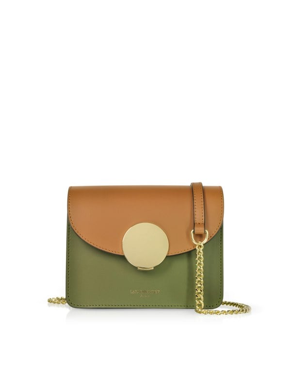 Le Parmentier New Ondina Mini Color Block Shoulder Bag - Caramel / Dark Green