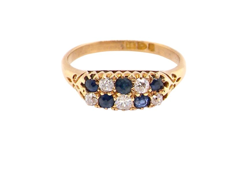 Victorian sapphire and diamond ring