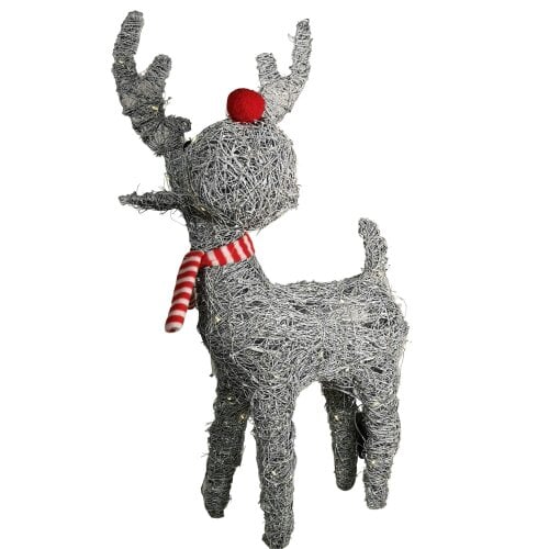 Samuel Alexander 66cm Battery Operated Rattan Woven Cupid Reindeer with Warm White LEDs