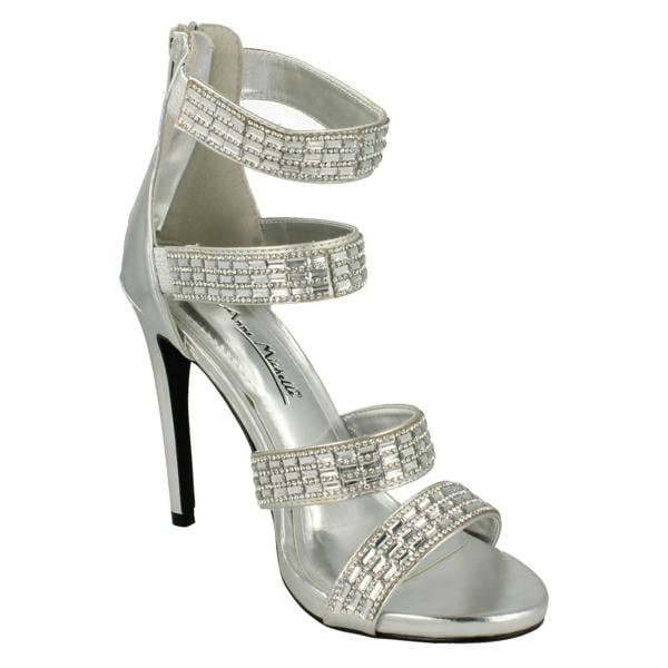 Anne Michelle Ladies Anne Michelle Strapy Zip Up Heeled Party Shoes