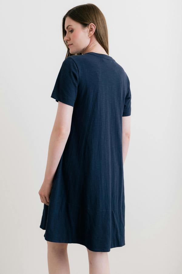 Lily & Me Terrace Organic Cotton Jersey Swing Dress Navy