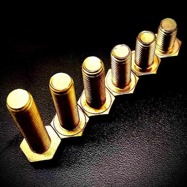 Fixaball M10 Brass Hex Set Screw Fully Threaded Bolt DIN933
