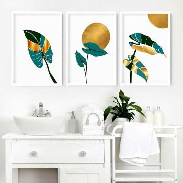 Bathroom decor uk | set of 3 Eclectic Framed wall art