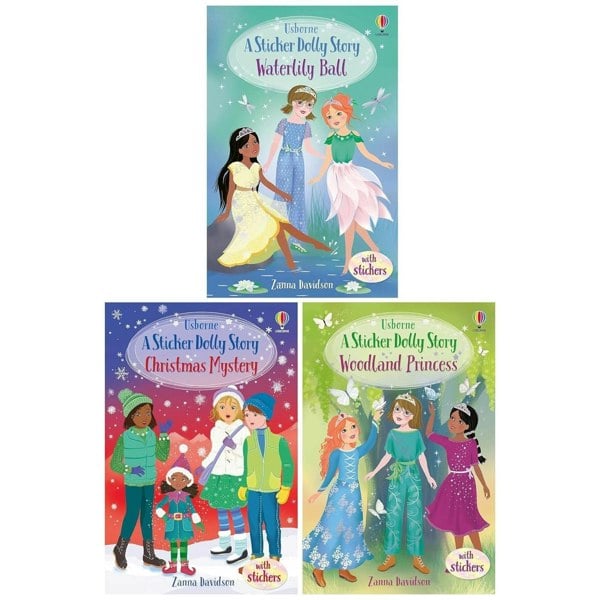 Sticker Dollies Stories 3 Book Set (Christmas Mystery, Woodland Princess & Waterlily Ball)