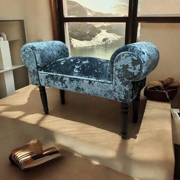 VELVET LUXURY BLUE SMALL WINDOW SEAT