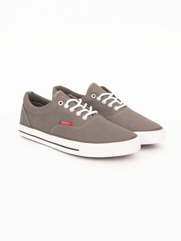 Crosshatch Skywalk Canvas Pumps Grey