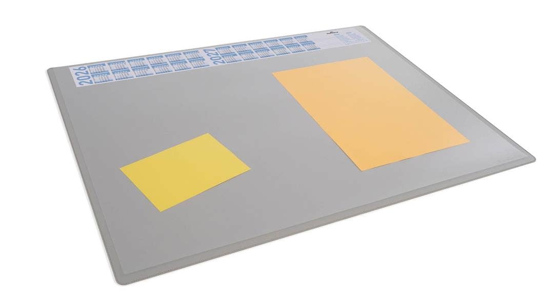 Durable Calendar PC Desk Pad Protector Mat with Clear Overlay | 5 Pack | Grey