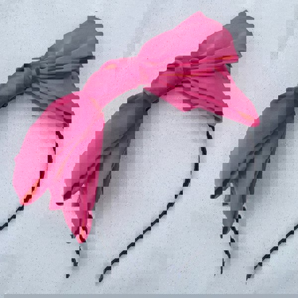 fascinator bow headband hot pink hair band