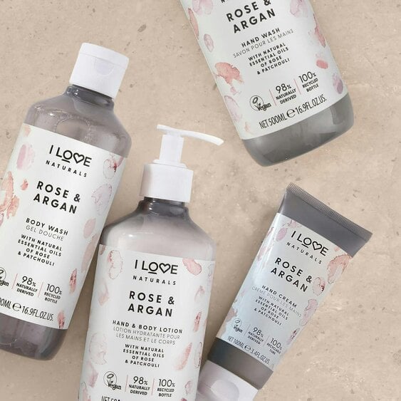 I LOVE Naturals Rose & Argan Hand Wash, 2 x 500ml