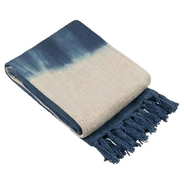 Furn Mizu Dip Dye Tassel Throw - Ink