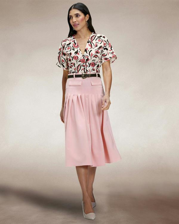 HotSquash Pleated Utility Style Skirt