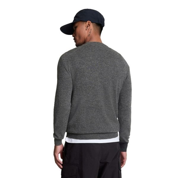 Lyle & Scott Mens Lambswool Blend Crew Neck Long-Sleeved Jumper - Charcoal Marl