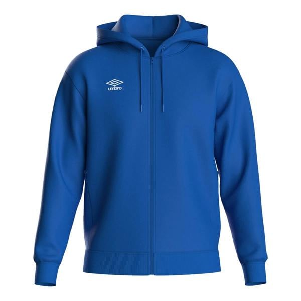 Umbro Mens Club Leisure Full Zip Hoodie - Royal Blue/White