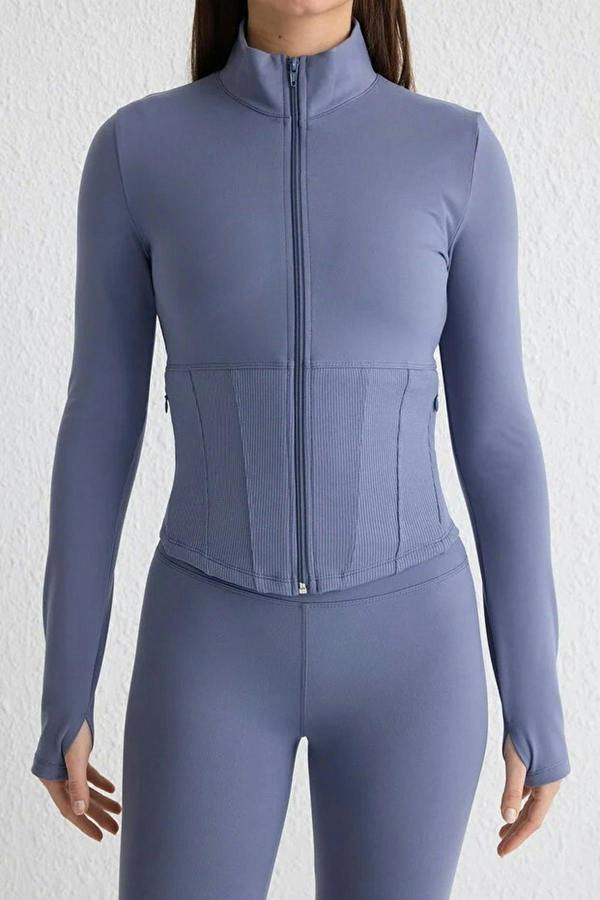 WOVCOR Thumbhole Knitted Sports Jacket