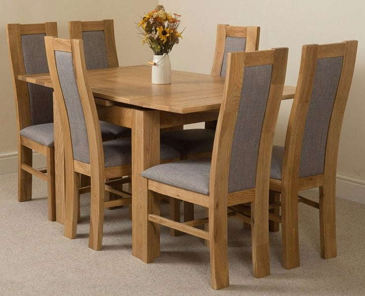 That's Furniture Richmond Small Extending Oak Dining Set with Stanford Oak Chairs