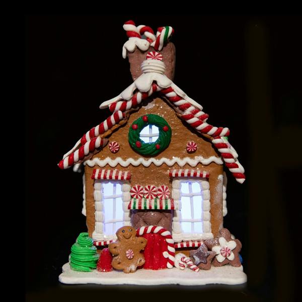 17cm Prelit Christmas Gingerbread House Lighted Candy Village Cottage Tabletop Decoration image 6