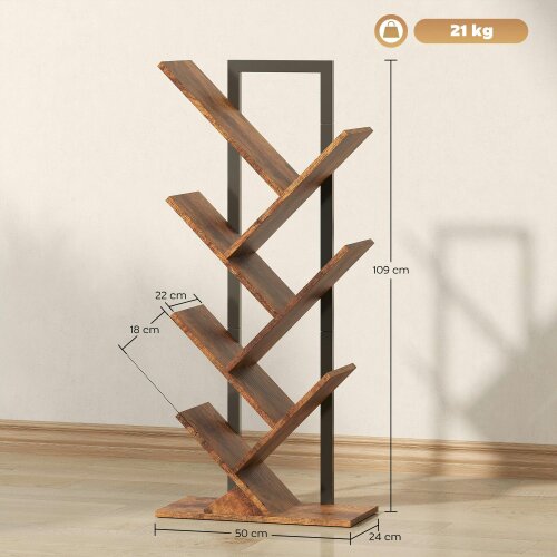 Wyld Haus Modo Wood Wood Effect 6 Section Tree Style Bookcase