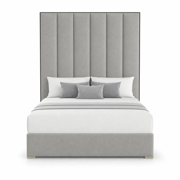 Great British Beds Serena Contrast piping Divan Bed - Silver Plush