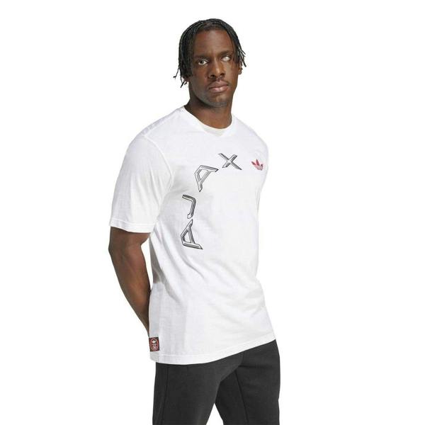 Adidas Mens Trefoil Ajax Amsterdam Cotton T-Shirt - White - 