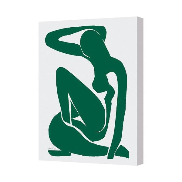 Benjamin Tate Design Abstract Green Figure Canvas Art Print CANVAS-9073 Modern Minimalist Wall Decor
