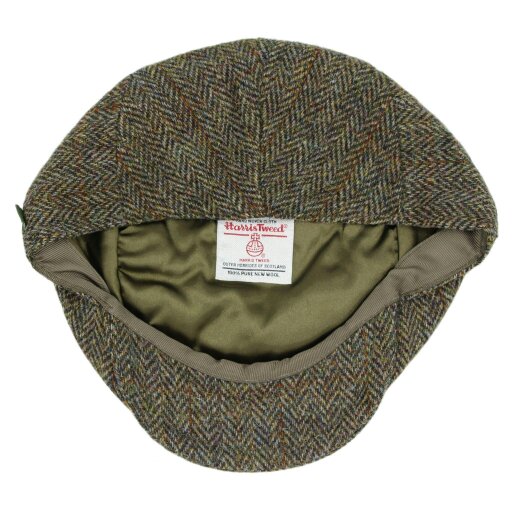 Heather Hats & Accessories Genuine Harris Tweed Wool Flat Cap, Satin Lining, Outdoor Wear, Moorland Brown